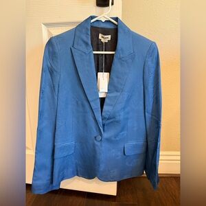 NWT Zadig and Voltaire Victor Jac Paisley Blue Blazer Jacket Size 36 Small